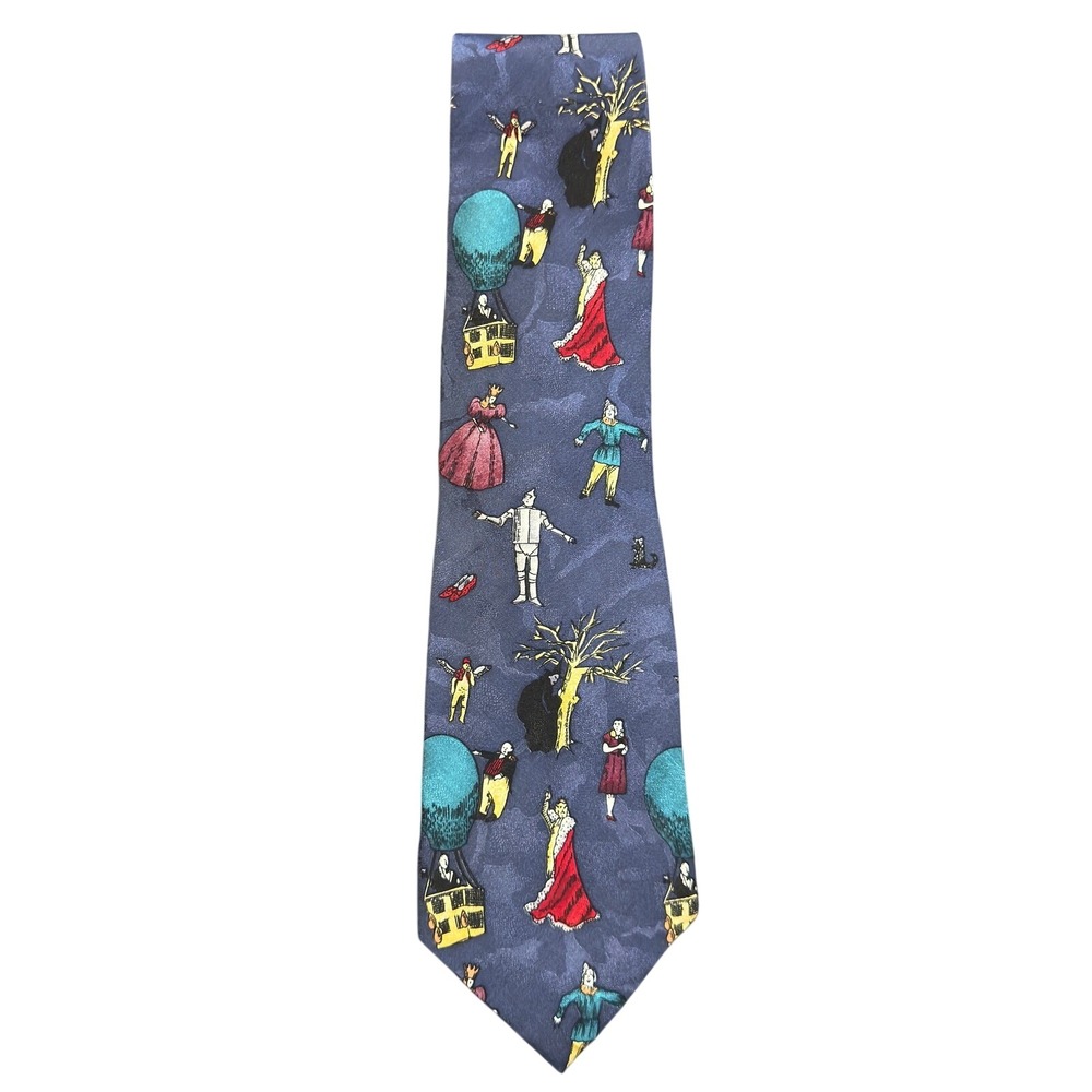 Vintage 1992 Wizard of Oz American Film Classics Navy Blue Silk Character Tie